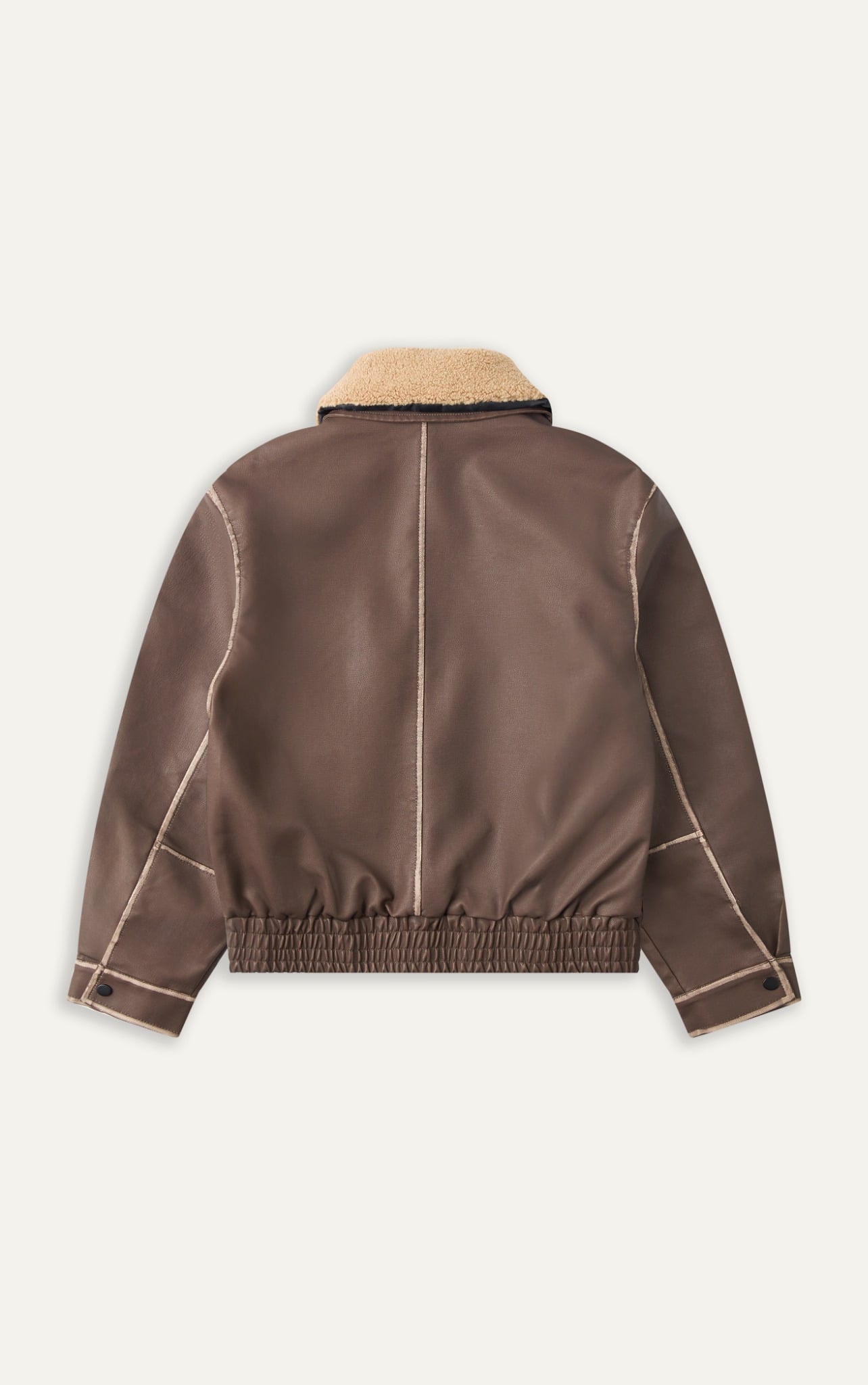 AG265 FAUX SUEDE LEATHER JACKET - BROWN