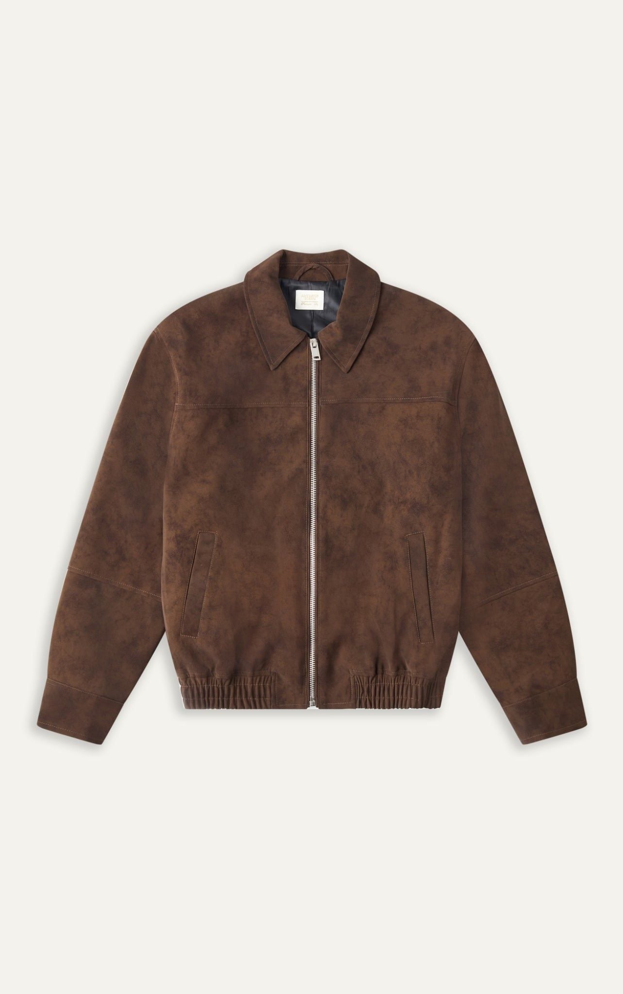  AG261 FAUX SUEDE LEATHER JACKET - DARK BROWN 