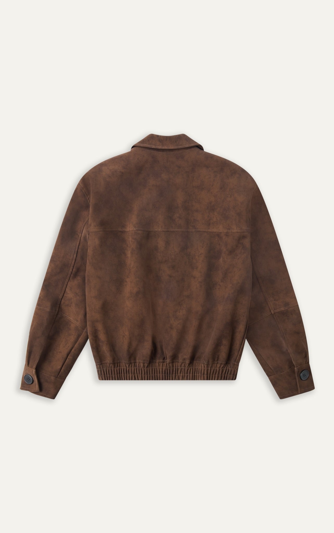 AG261 FAUX SUEDE LEATHER JACKET - DARK BROWN