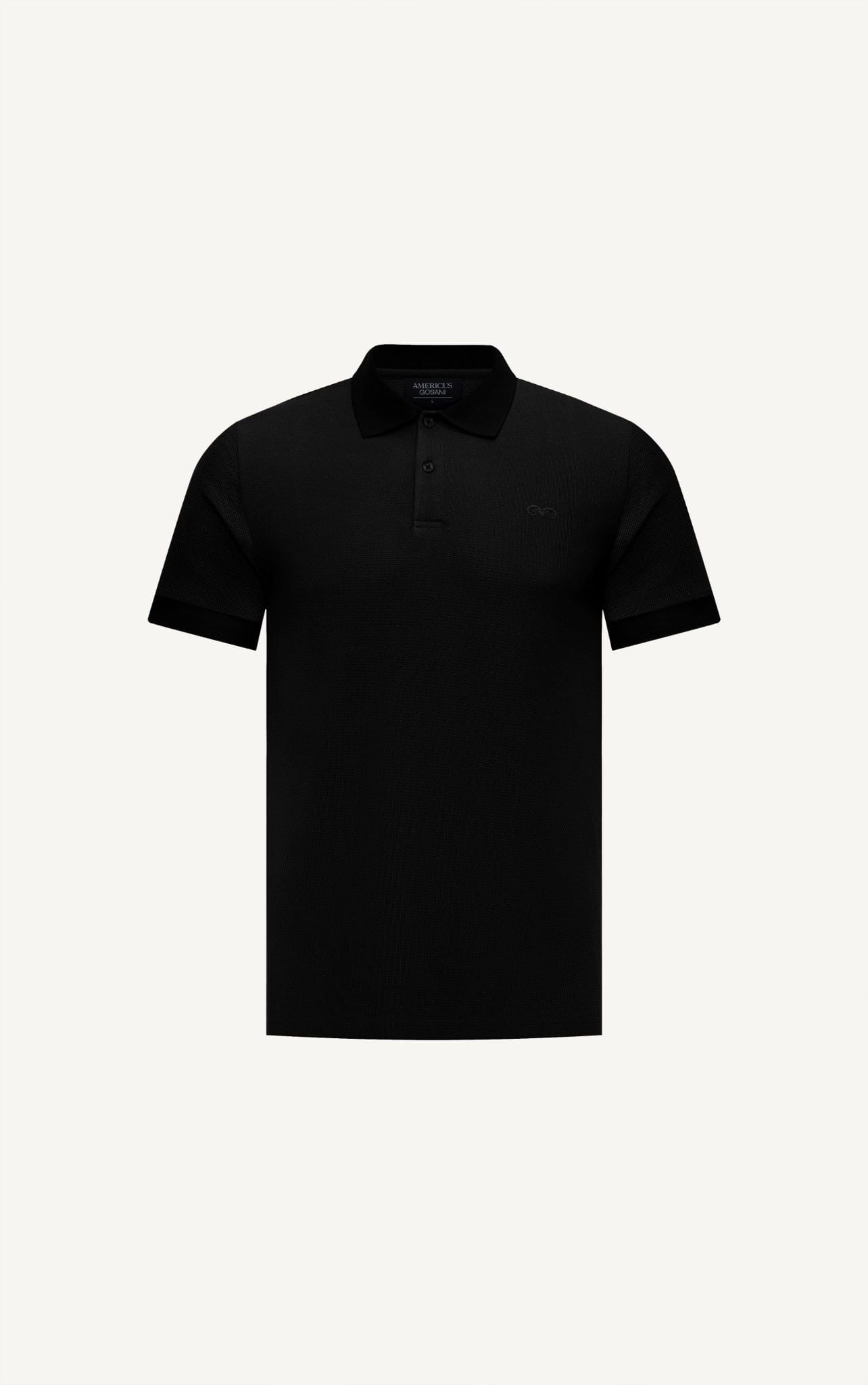 AG02 SIGNATURE SLIMFIT POLO - BLACK 