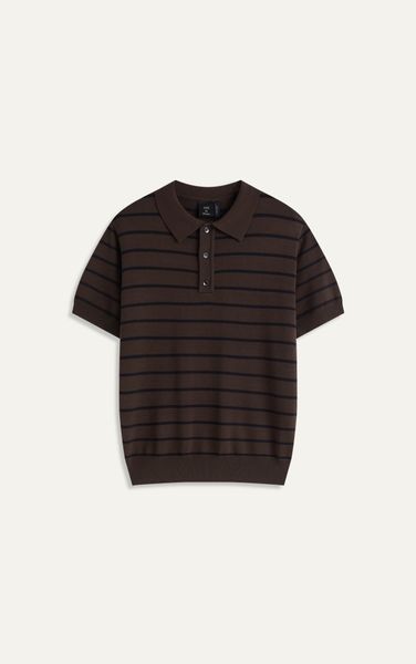  AG558 PREMIUM REGULAR FIT KNIT POLO - BROWN