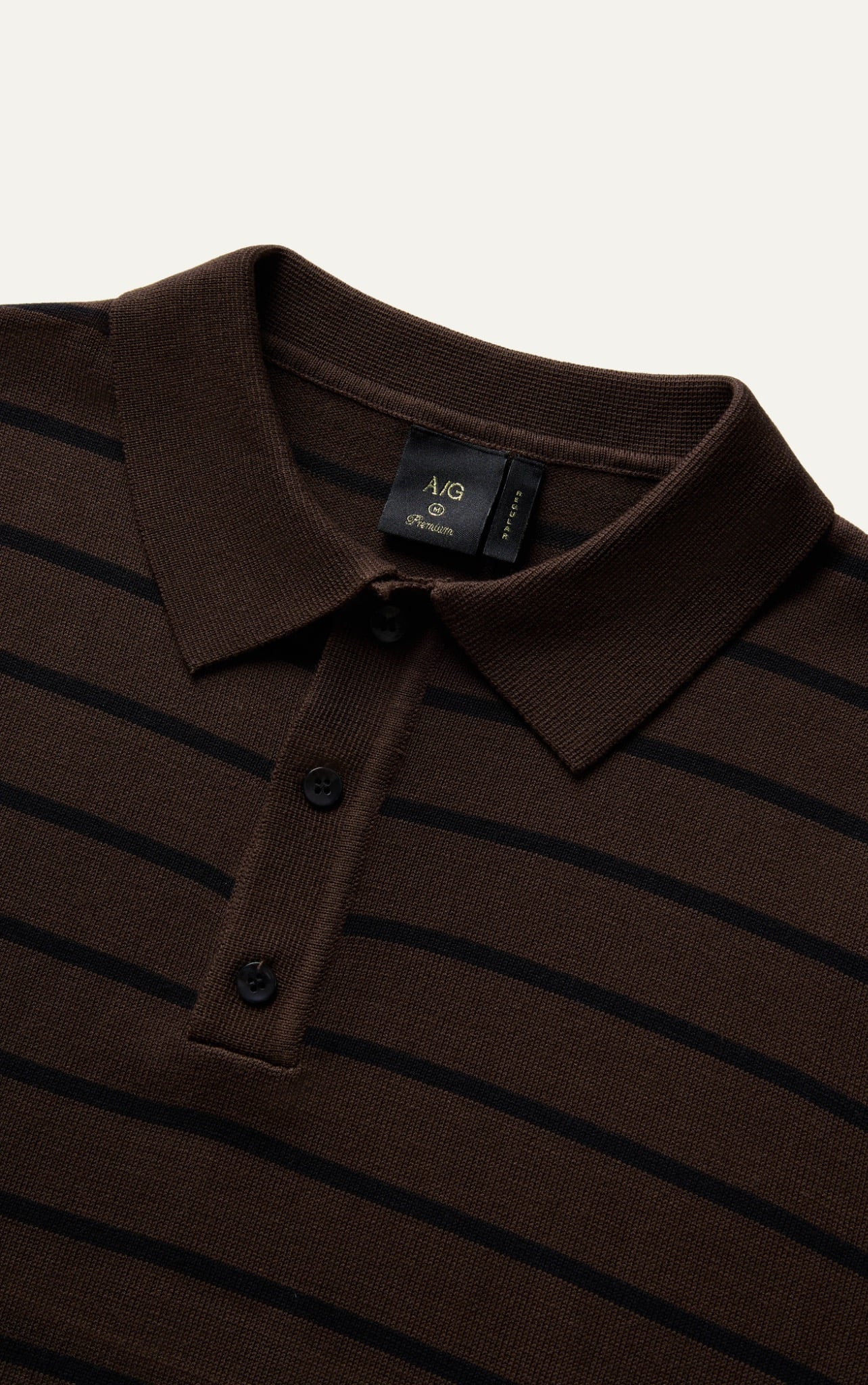 AG558 PREMIUM REGULAR FIT KNIT POLO - BROWN