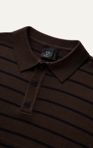 AG558 PREMIUM REGULAR FIT KNIT POLO - BROWN