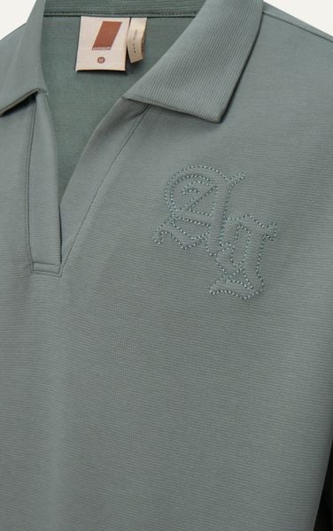  AGTT20 STUDIO LOOSE FIT POLO WITH A/G LOGO EMBROIDERY- MINT 