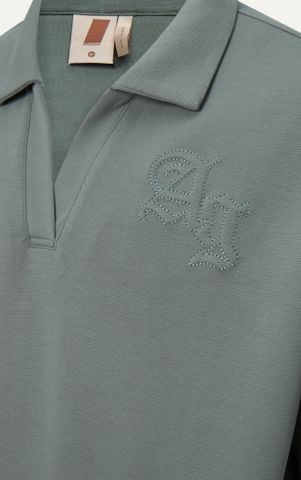 AGTT20 STUDIO LOOSE FIT POLO WITH A/G LOGO EMBROIDERY- MINT