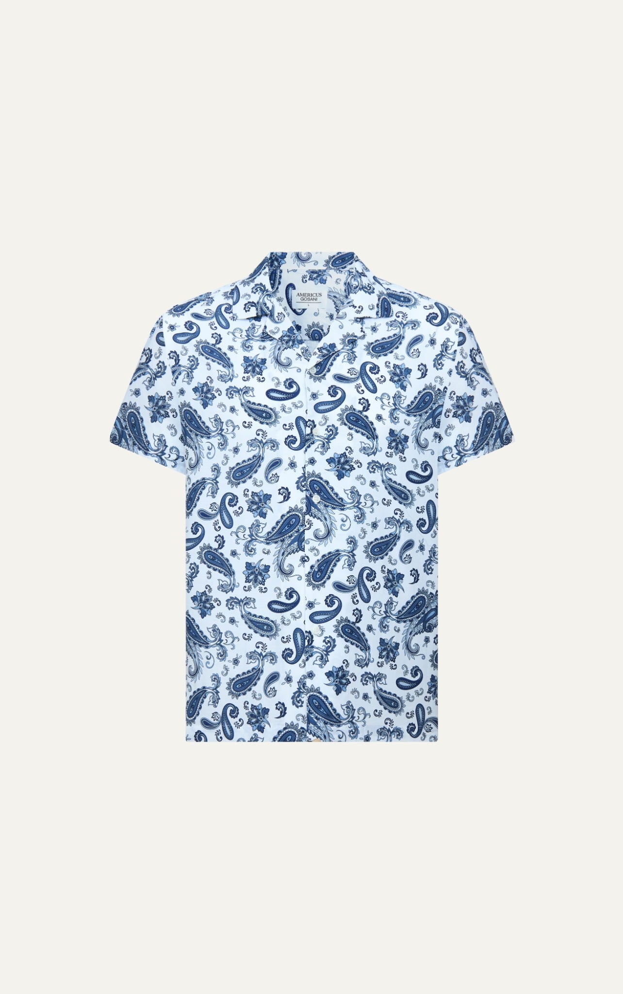 AG322 PREMIUM LOOSE FIT LINEN CUBAN SHIRT - LIGHT BLUE