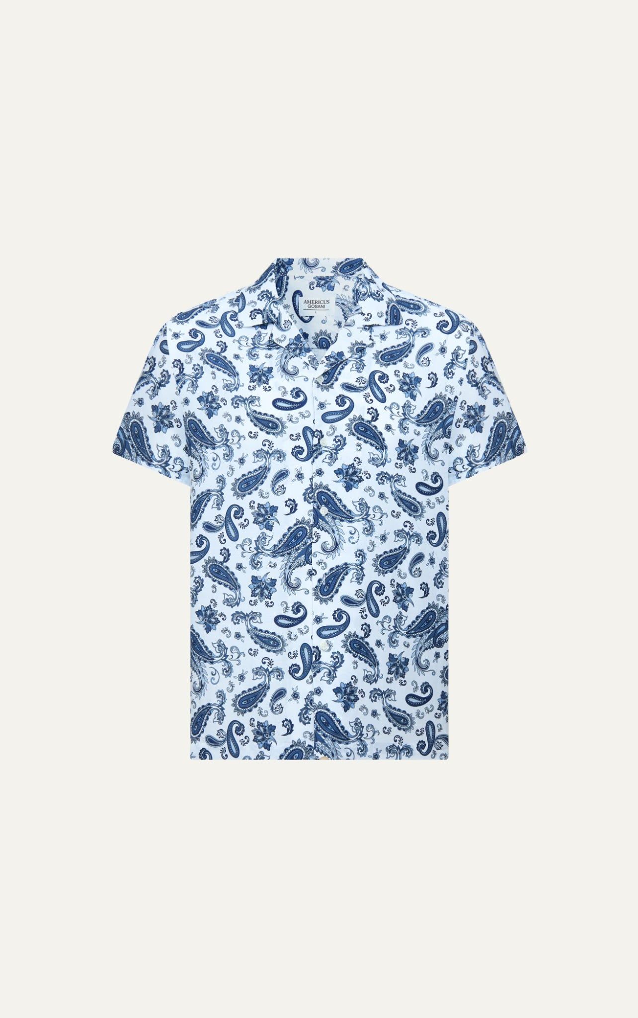  AG322 PREMIUM LOOSE FIT LINEN CUBAN SHIRT - LIGHT BLUE 