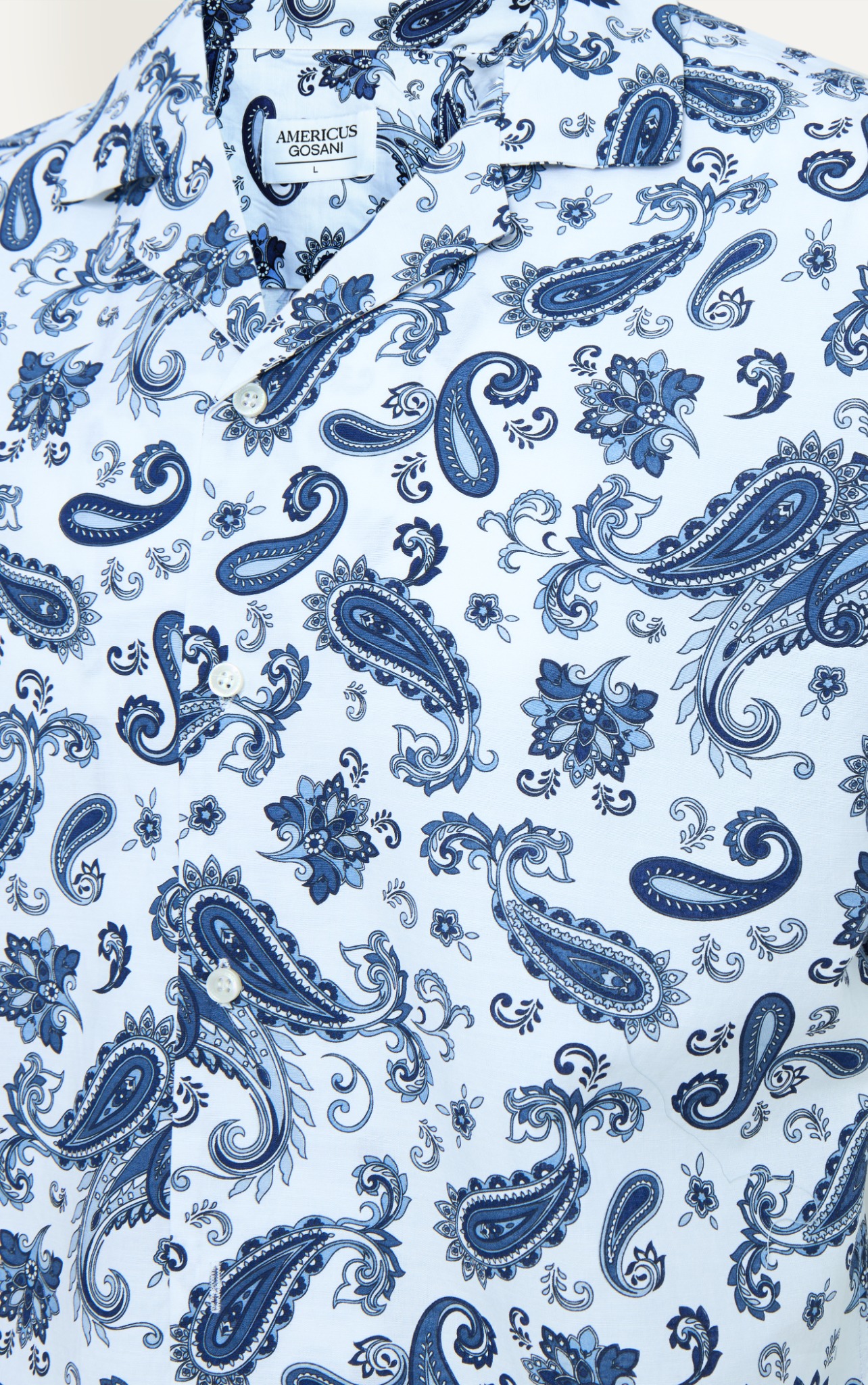 AG322 PREMIUM LOOSE FIT LINEN CUBAN SHIRT - LIGHT BLUE