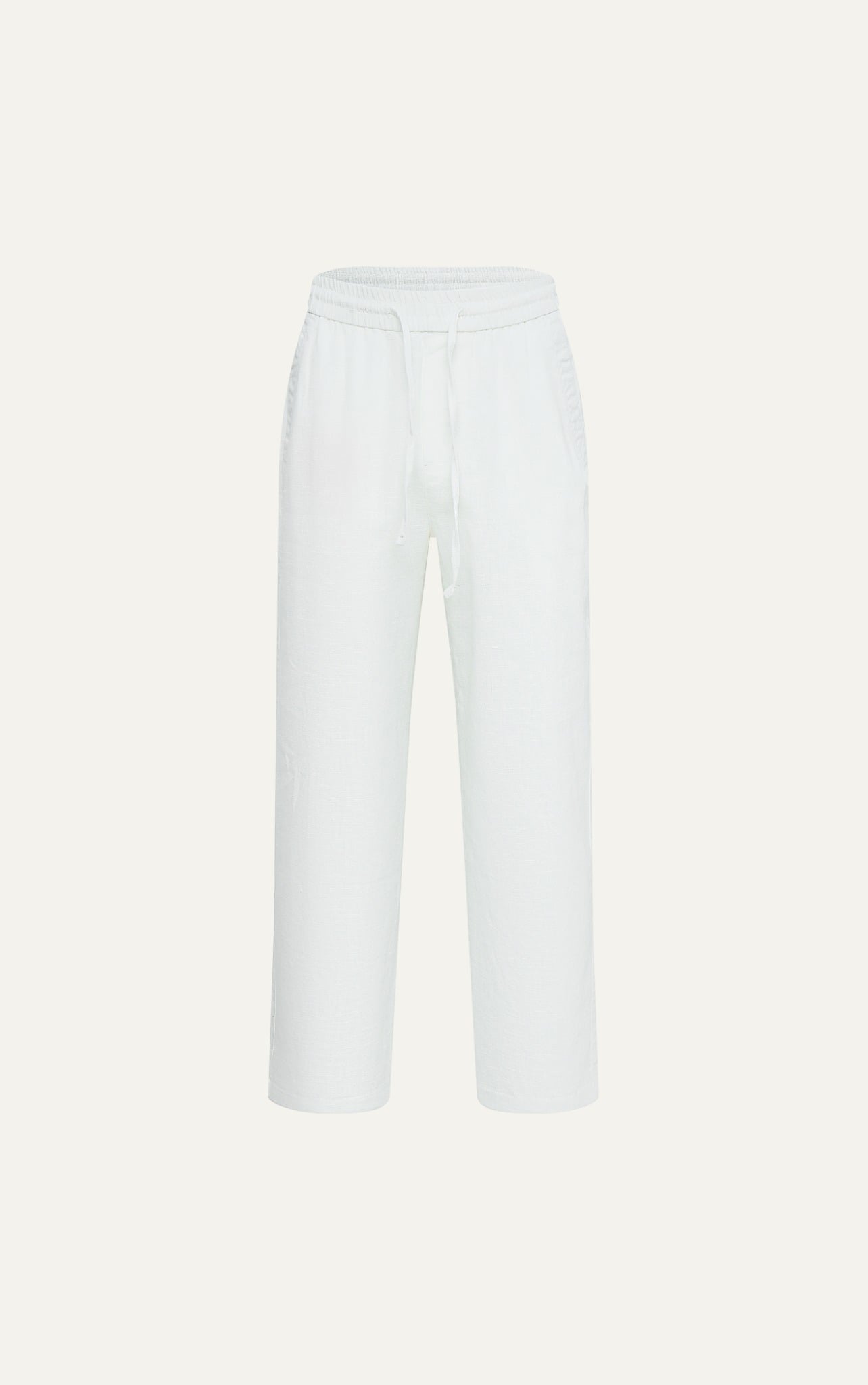 715 A/G LINEN BASIC PANT REGULAR FIT - WHITE