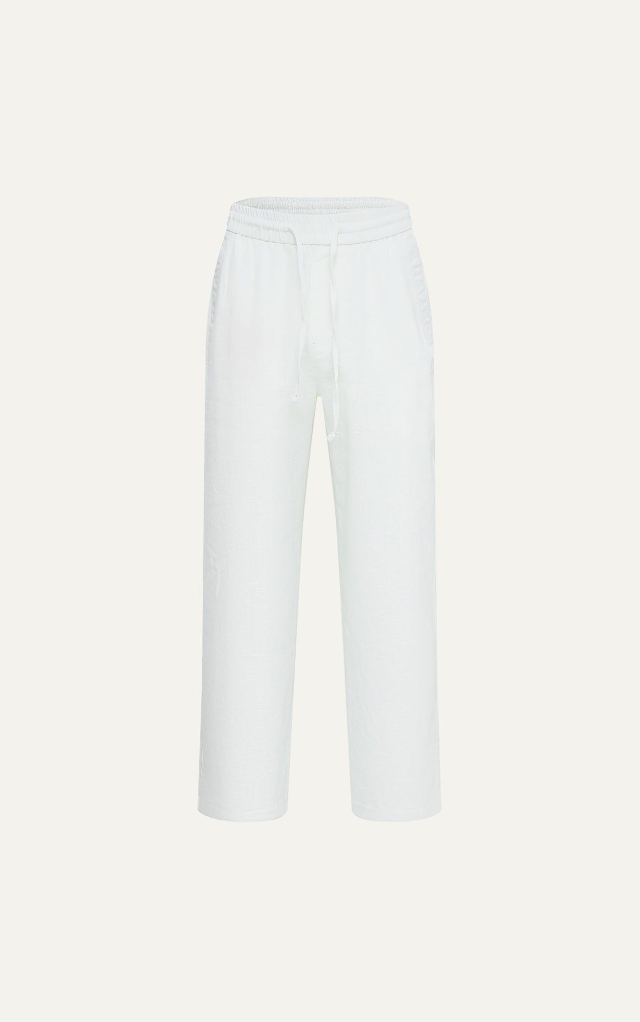  715 A/G LINEN BASIC PANT REGULAR FIT - WHITE 