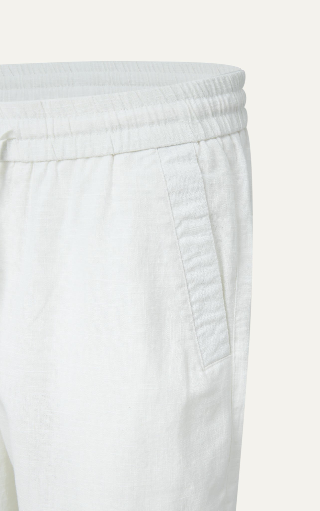 715 A/G LINEN BASIC PANT REGULAR FIT - WHITE