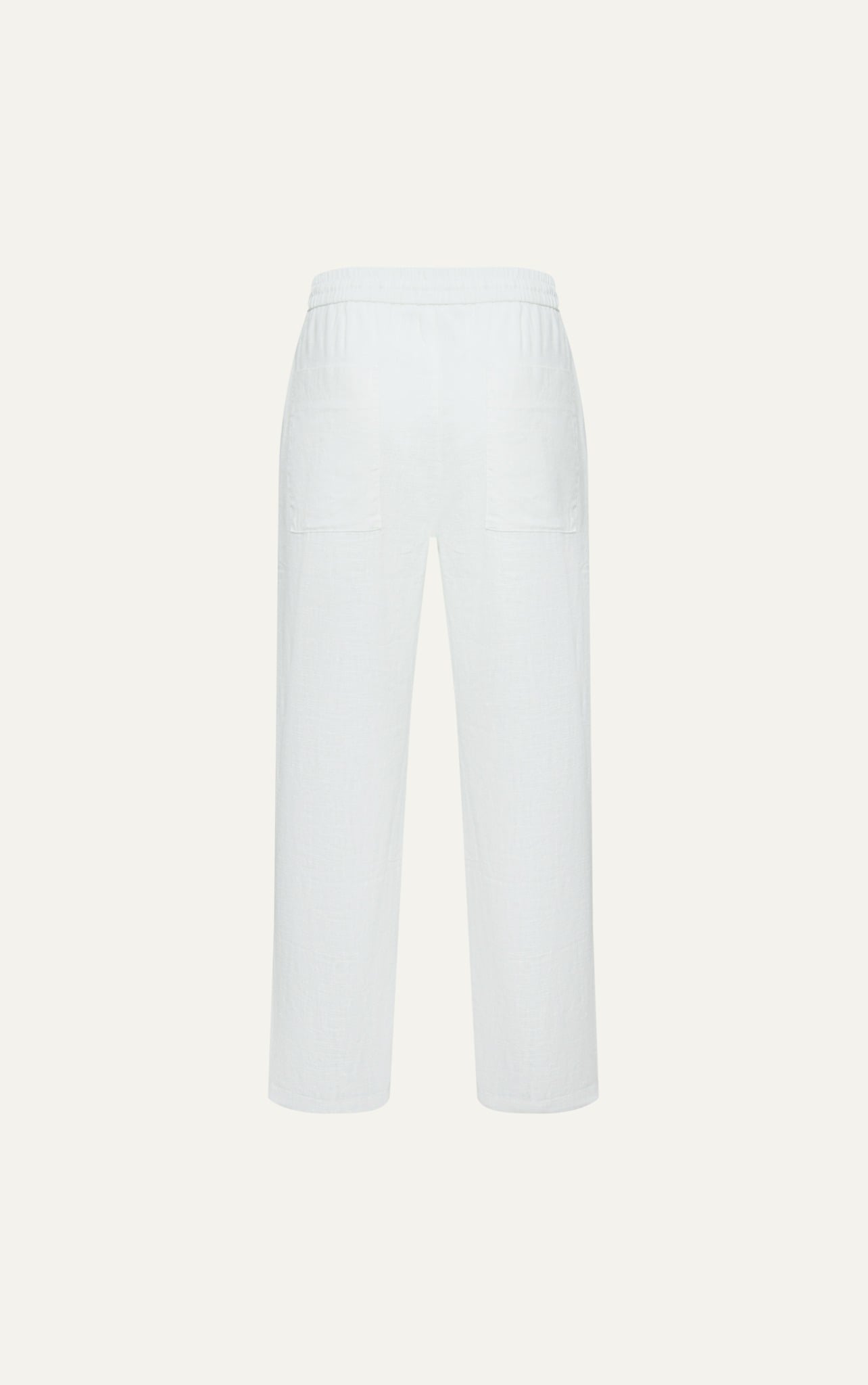 715 A/G LINEN BASIC PANT REGULAR FIT - WHITE