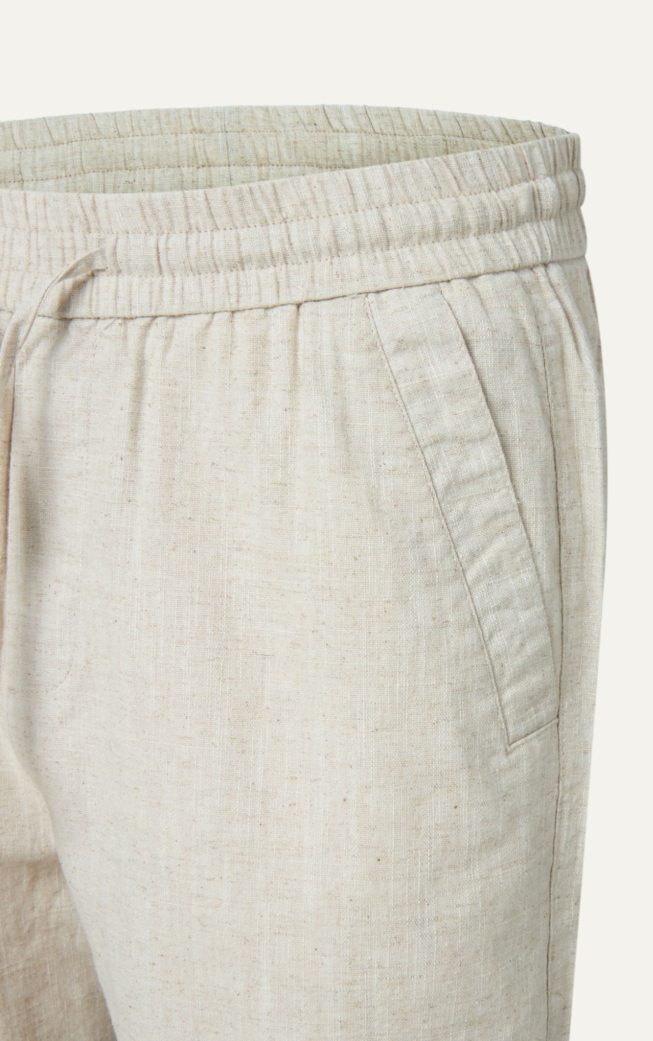 715 A/G LINEN BASIC PANT REGULAR FIT - BEIGE