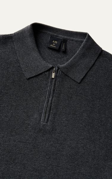  AG767 PREMIUM REGULAR FIT KNIT POLO - GREY 