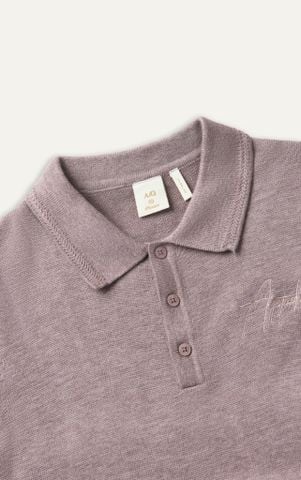 N456 CLASSIQUE KNIT POLO - DUSKY PINK