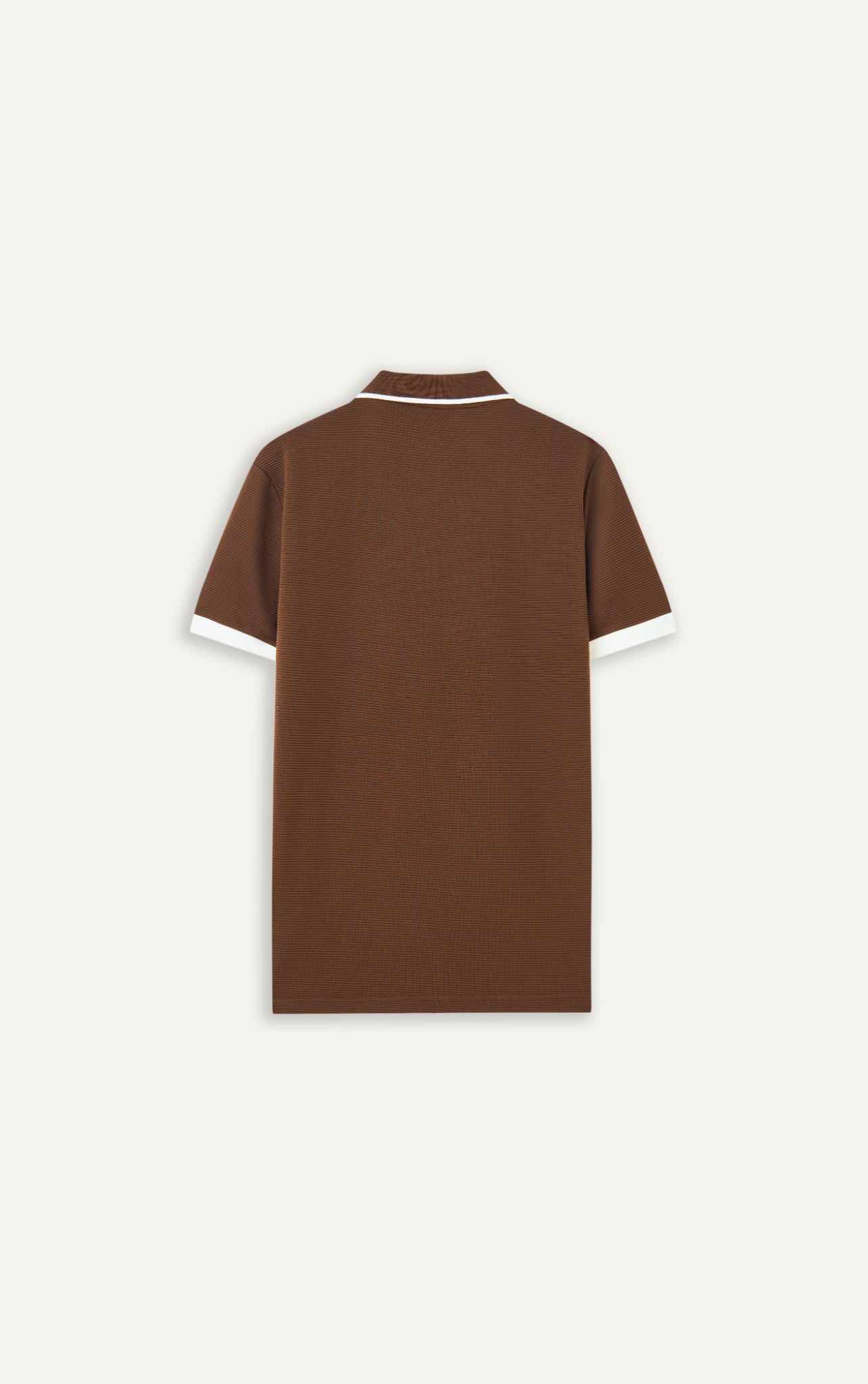 AG9003 FACTORY SLIMFIT POLO MIX NECK DETAIL - BROWN