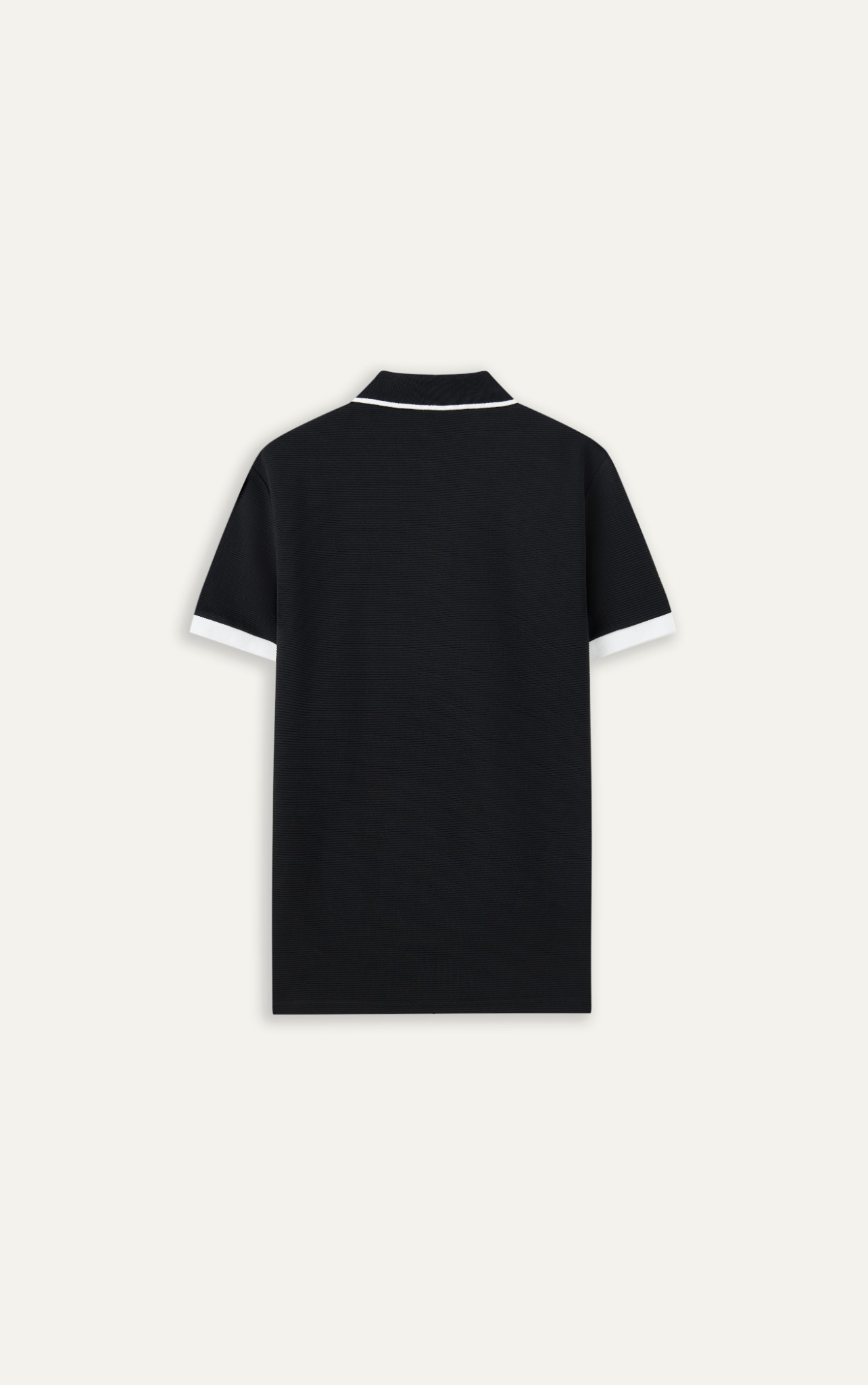 AG9003 FACTORY SLIMFIT POLO MIX NECK DETAIL - BLACK