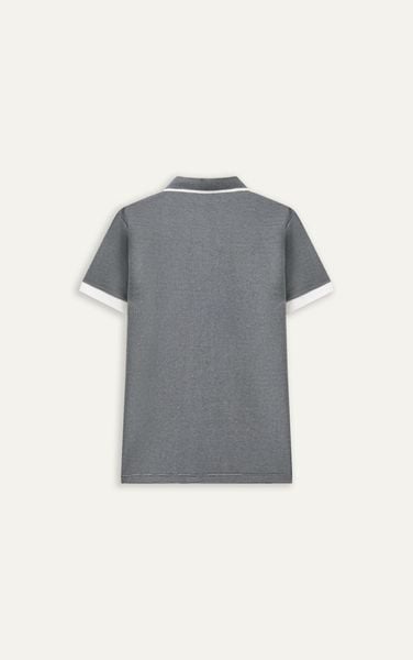  AG9003 FACTORY SLIMFIT POLO MIX NECK DETAIL - GREY 