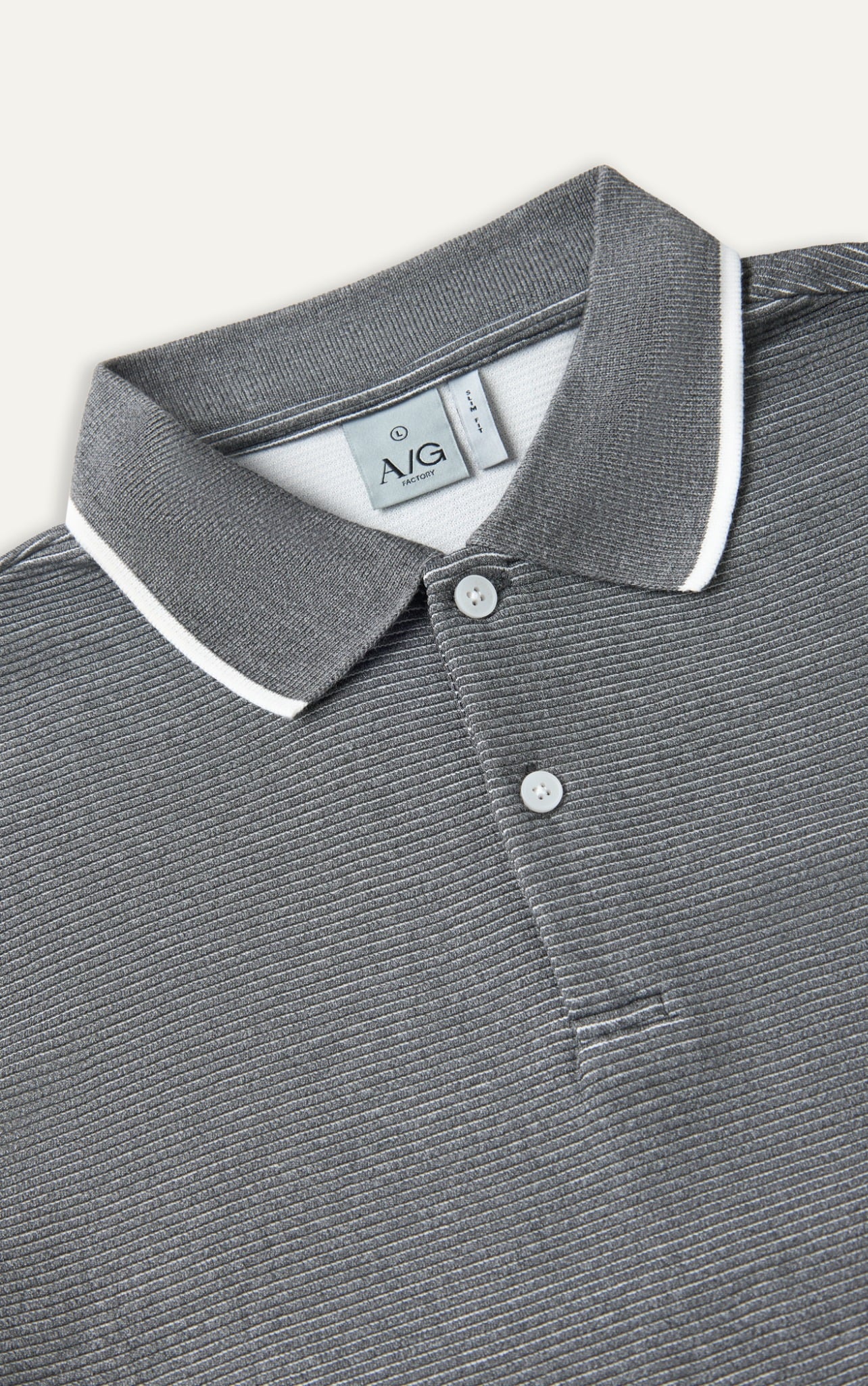 AG9003 FACTORY SLIMFIT POLO MIX NECK DETAIL - GREY