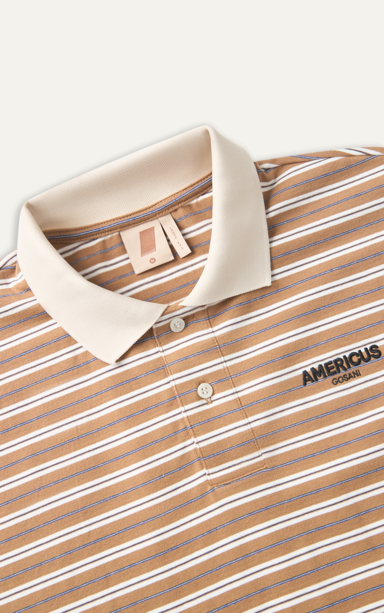 AGTT21 STUDIO DAILY STRIPE POLO - BROWN
