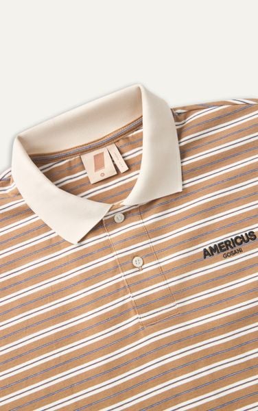  AGTT21 STUDIO DAILY STRIPE POLO - BROWN 