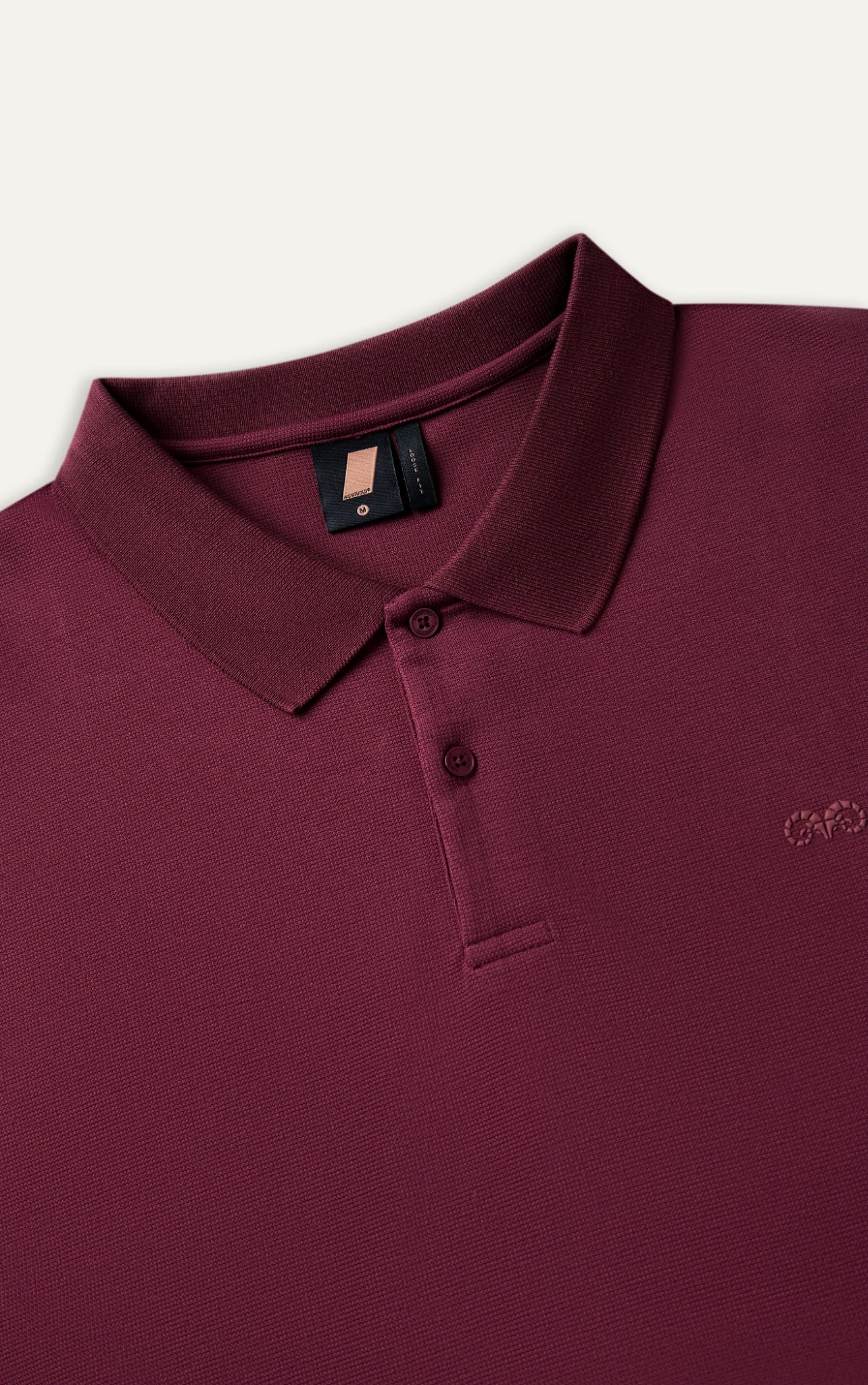 R003 STUDIO LOOSE FIT POLO A/G LOGO - RED