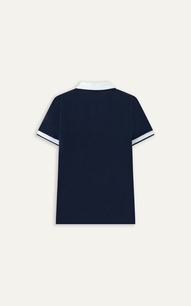  AG9004 FACTORY SLIMFIT POLO MIX NECK DETAIL - DARK BLUE 