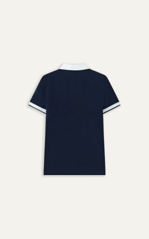 AG9004 FACTORY SLIMFIT POLO MIX NECK DETAIL - DARK BLUE