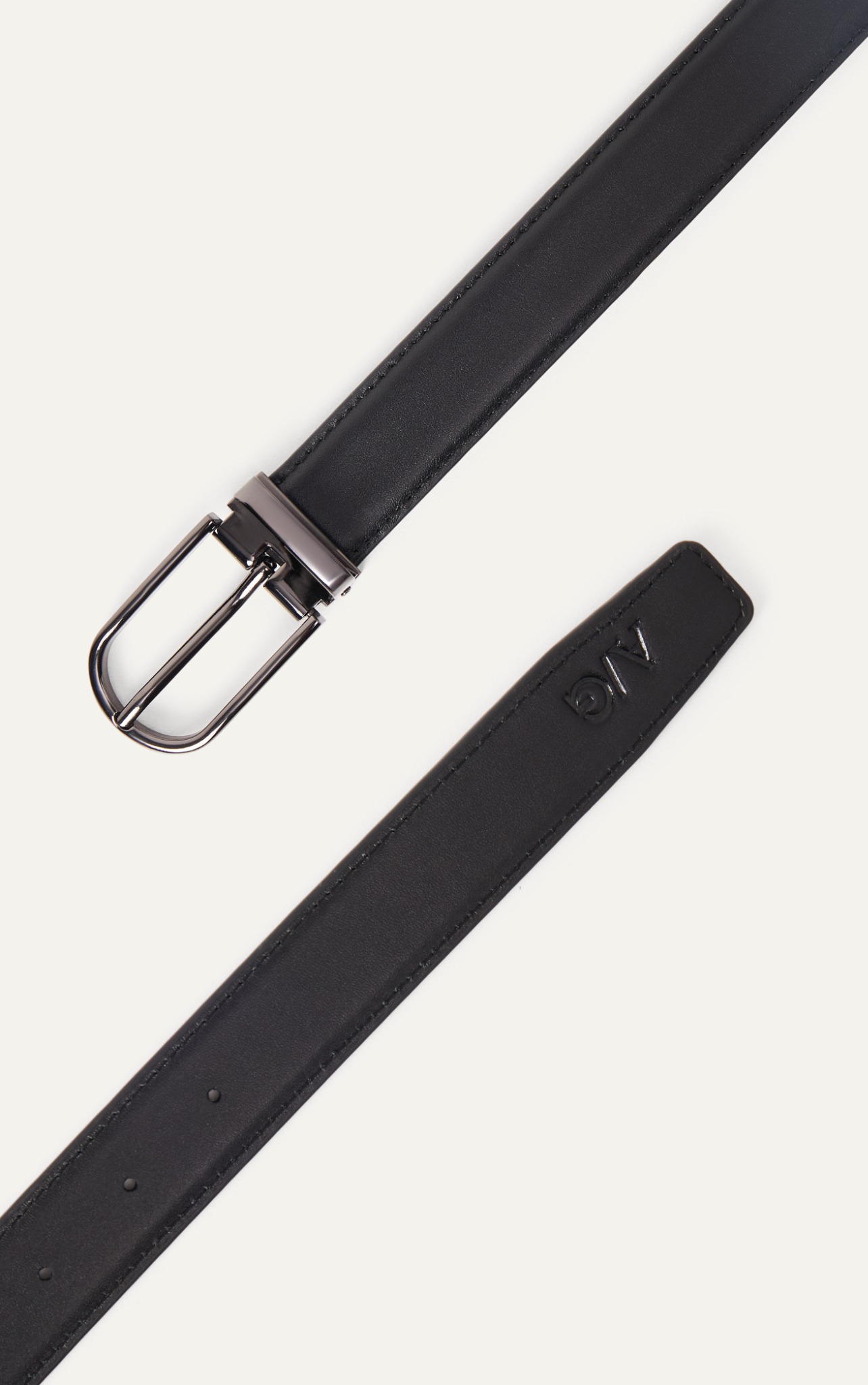 AG LEATHER BELT BROWN - OVAL HEAD