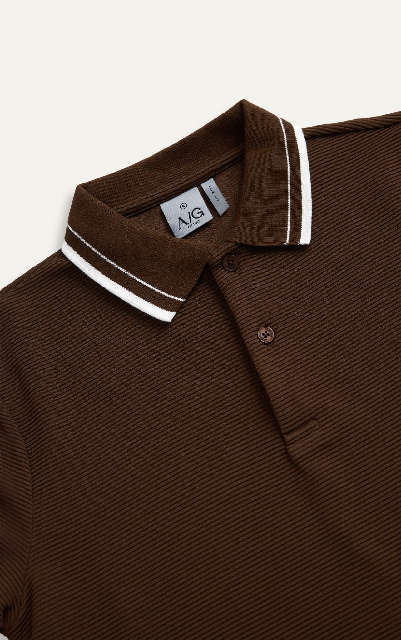 AG9007 FACTORY SLIM FIT POLO WITH CONTRAST TIPPING - BROWN