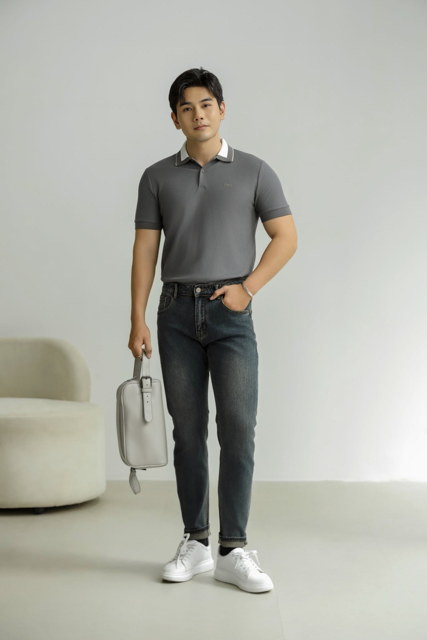 AG98 PREMIUM SLIMFIT POLO - DARK GRAY