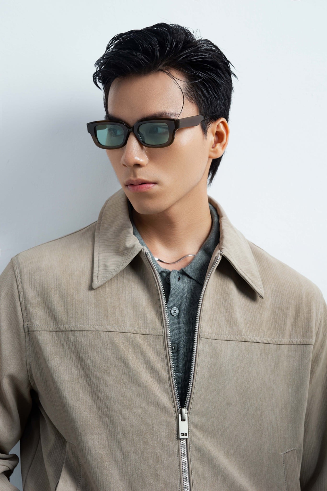 AG264 PREMIUM LEATHER JACKET - OFF WHITE