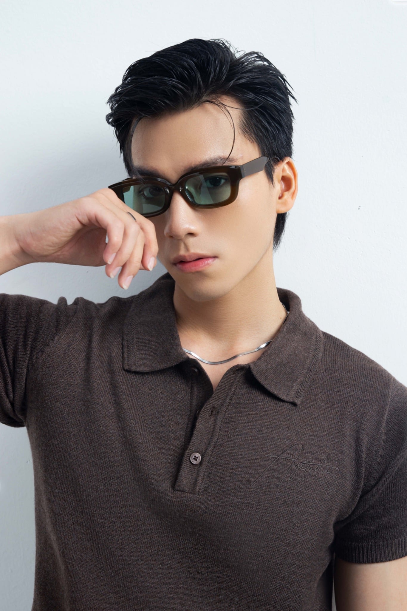 N456 CLASSIQUE KNIT POLO - BROWN