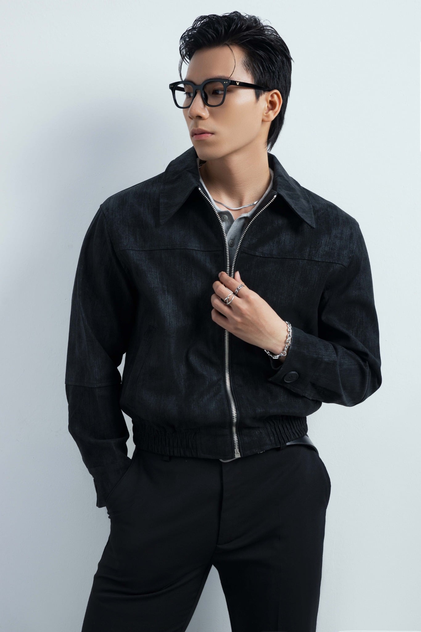 AG264 PREMIUM LEATHER JACKET - BLACK