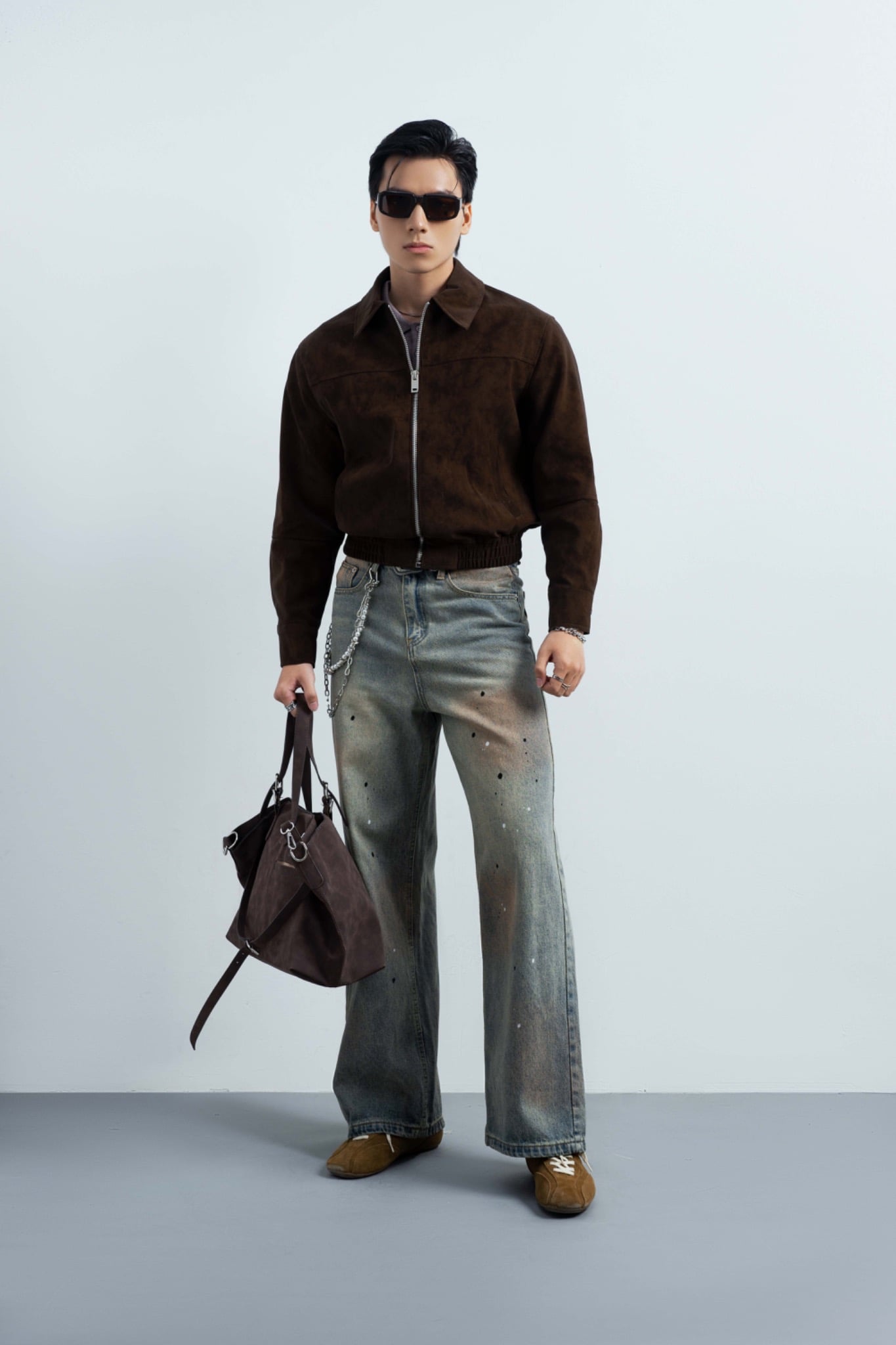 N761 WASHED STRAIGHT LEG JEANS -DARK BLUE