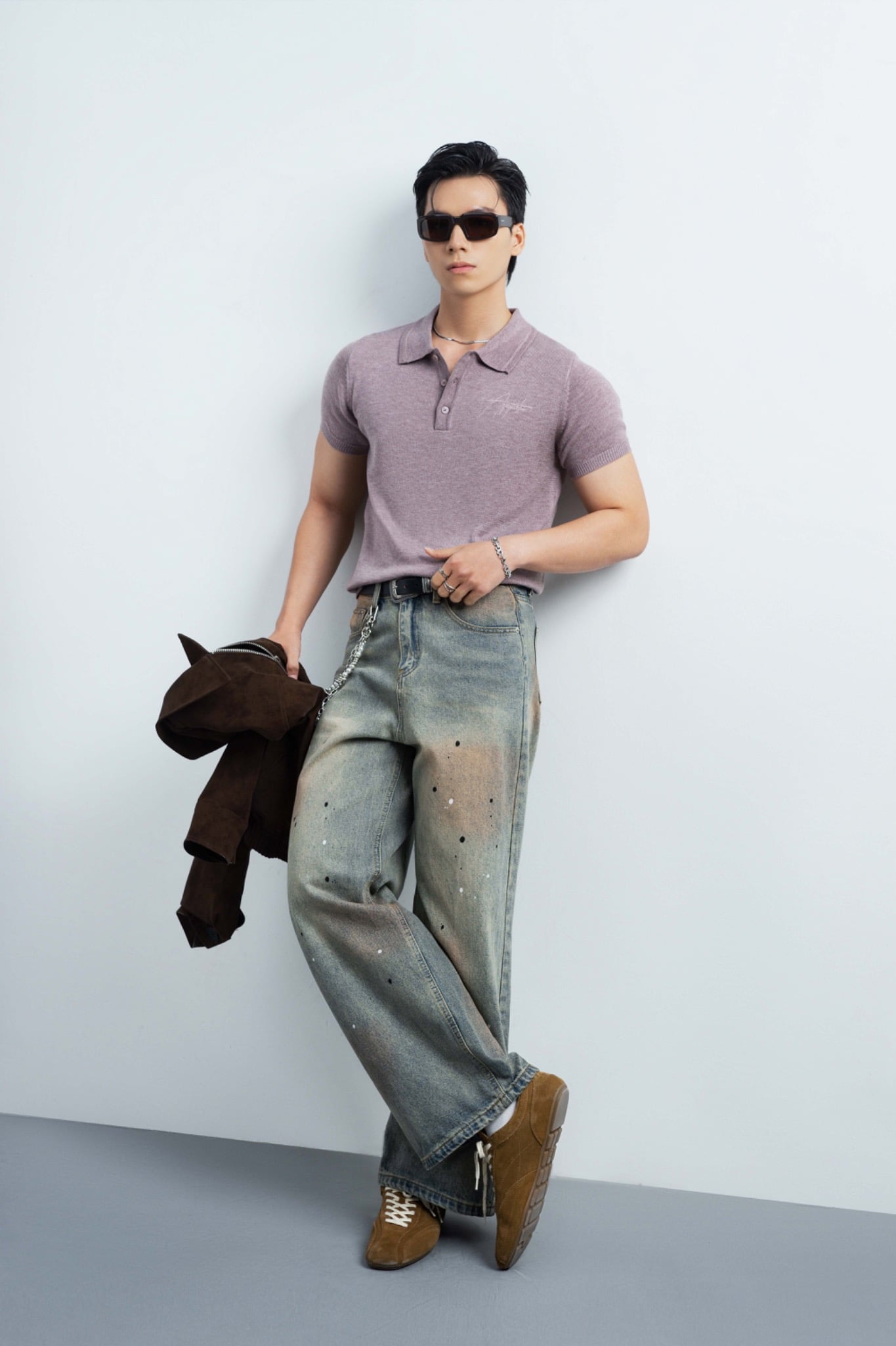 N761 WASHED STRAIGHT LEG JEANS -DARK BLUE