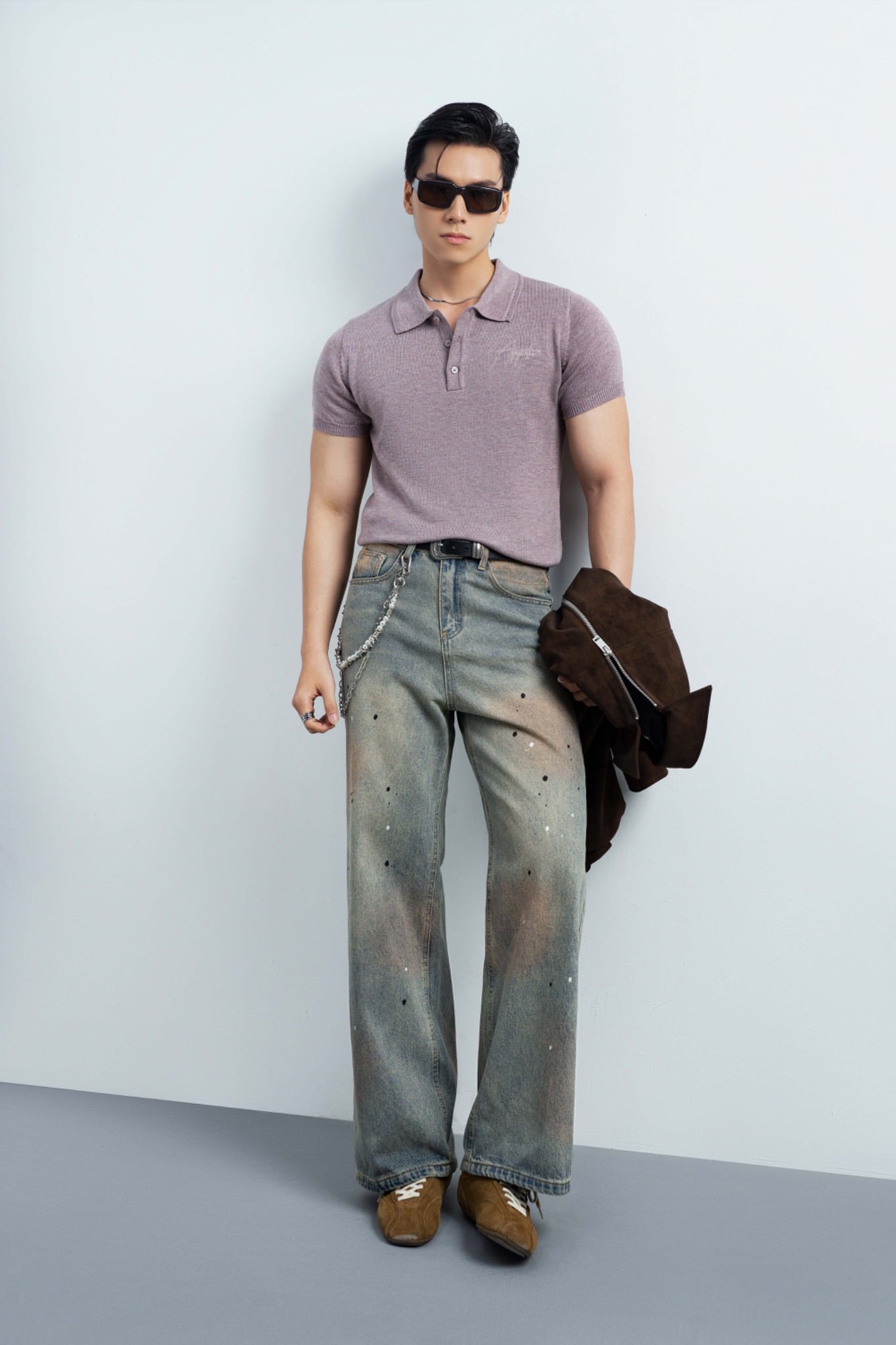 N761 WASHED STRAIGHT LEG JEANS -DARK BLUE