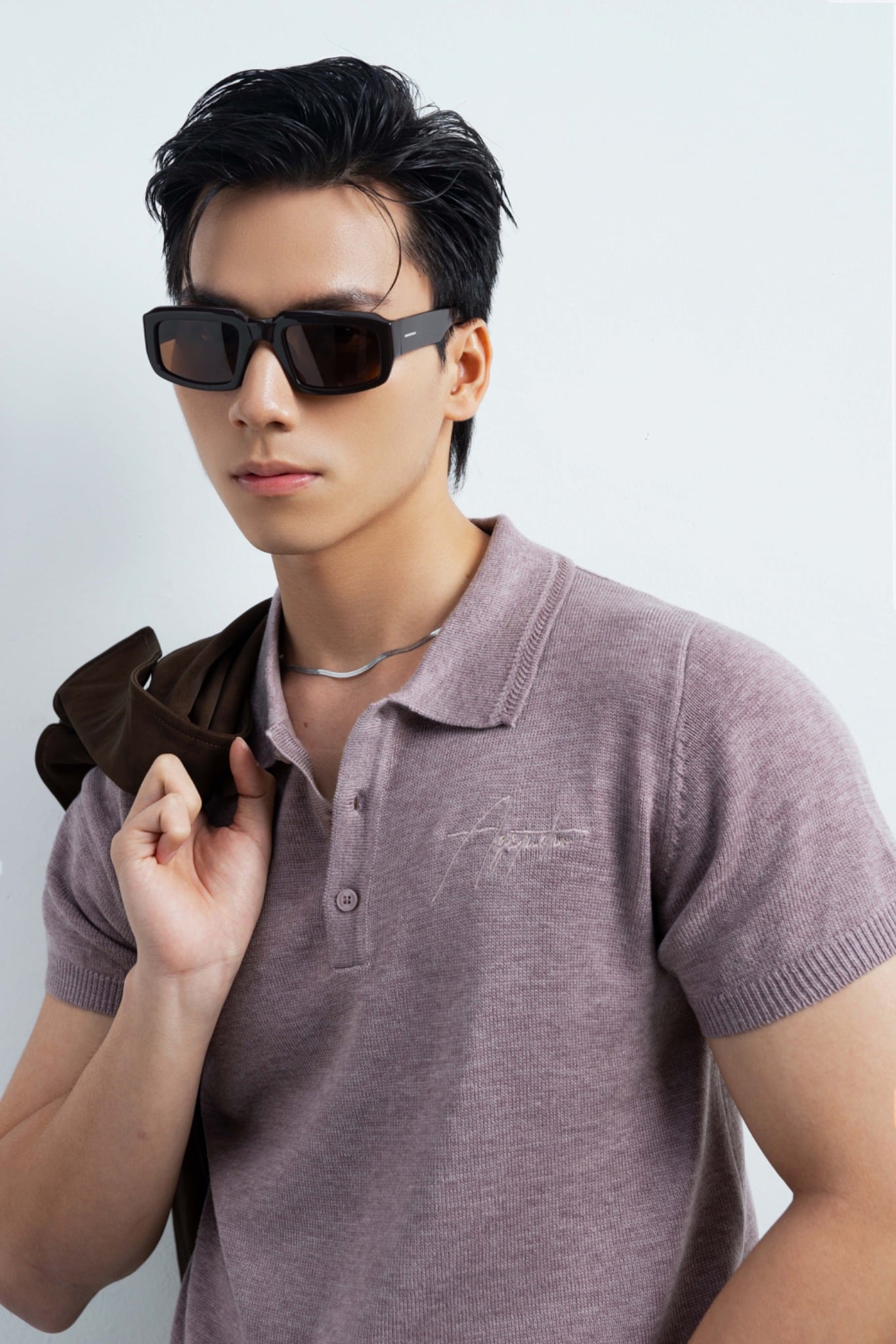 N456 CLASSIQUE KNIT POLO - DUSKY PINK