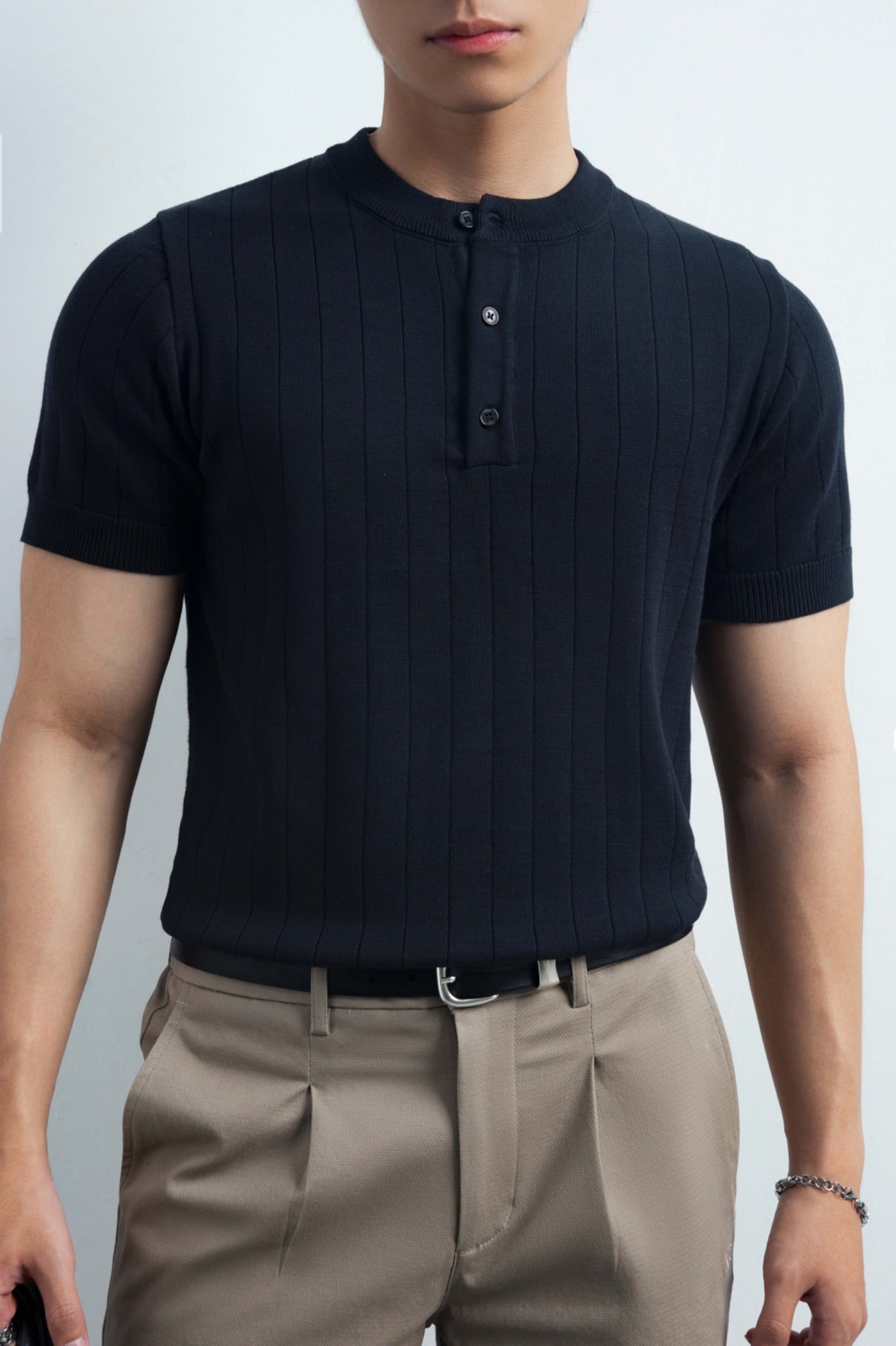 AG743 PREMIUM REGULAR FIT KNIT TSHIRT - BLACK