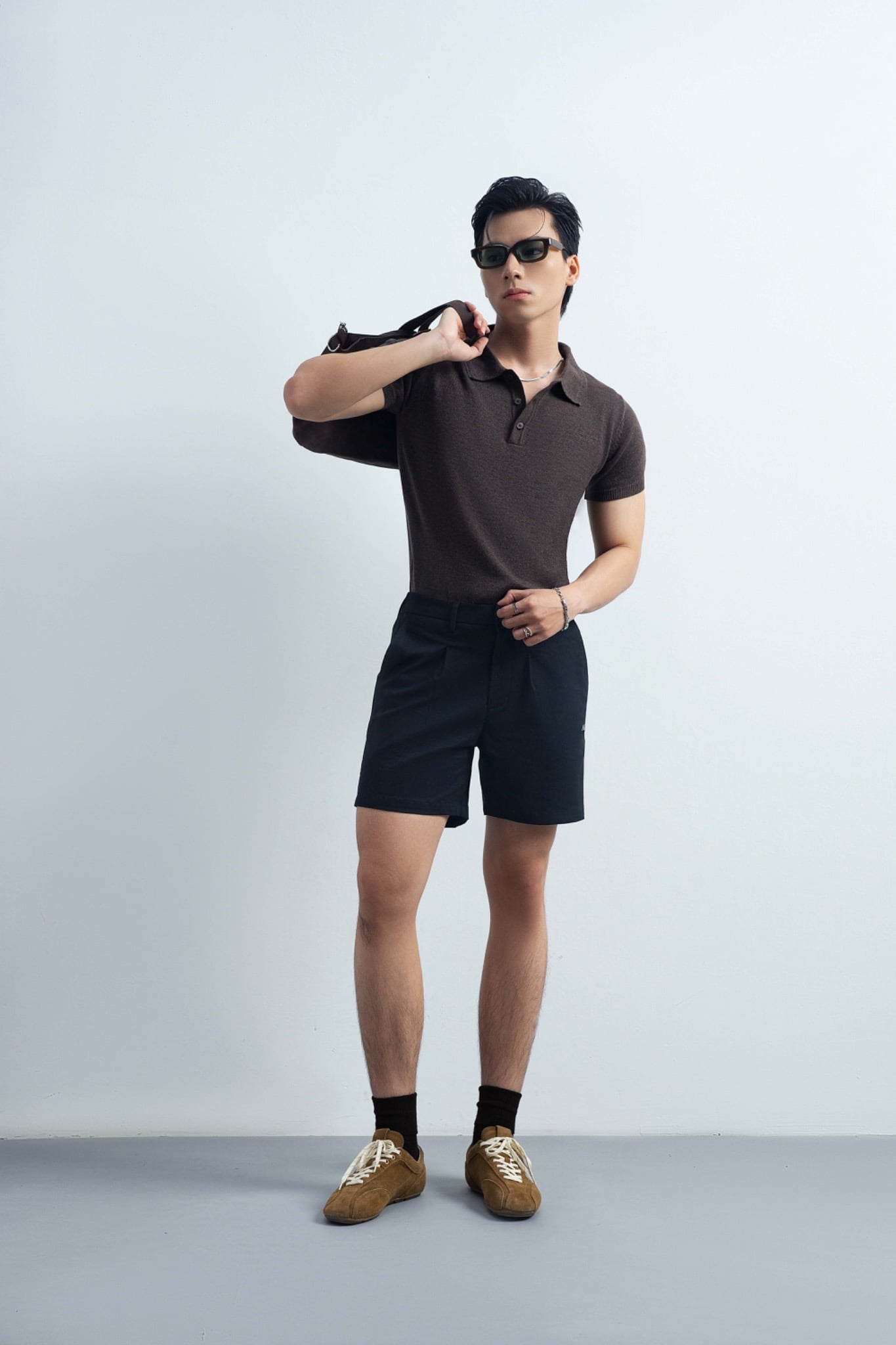 TT14 A/G SLIM FIT KHAKI SHORTS - BLACK