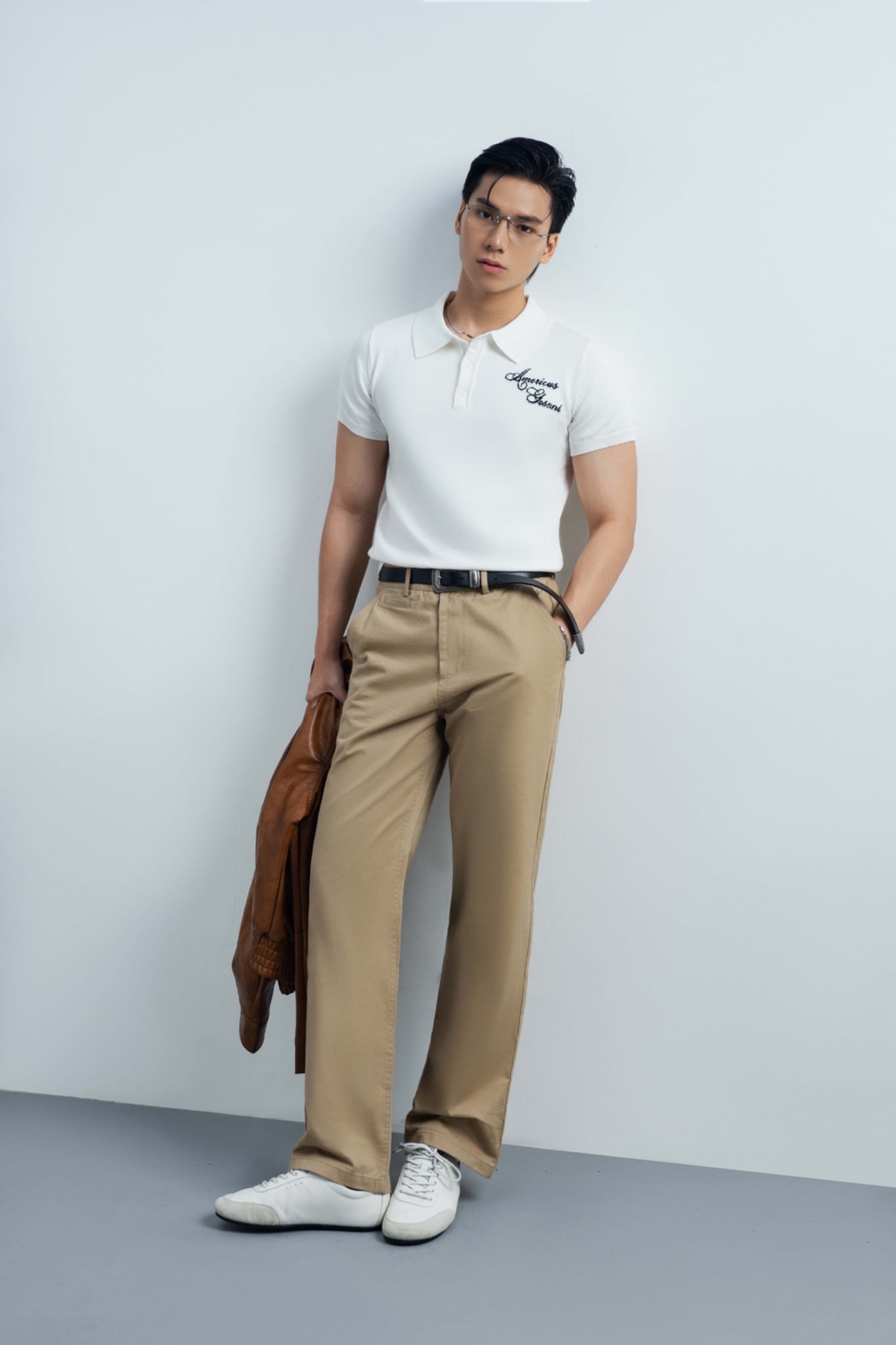 AG445 PREMIUM REGULAR FIT KNIT SHIRT - WHITE