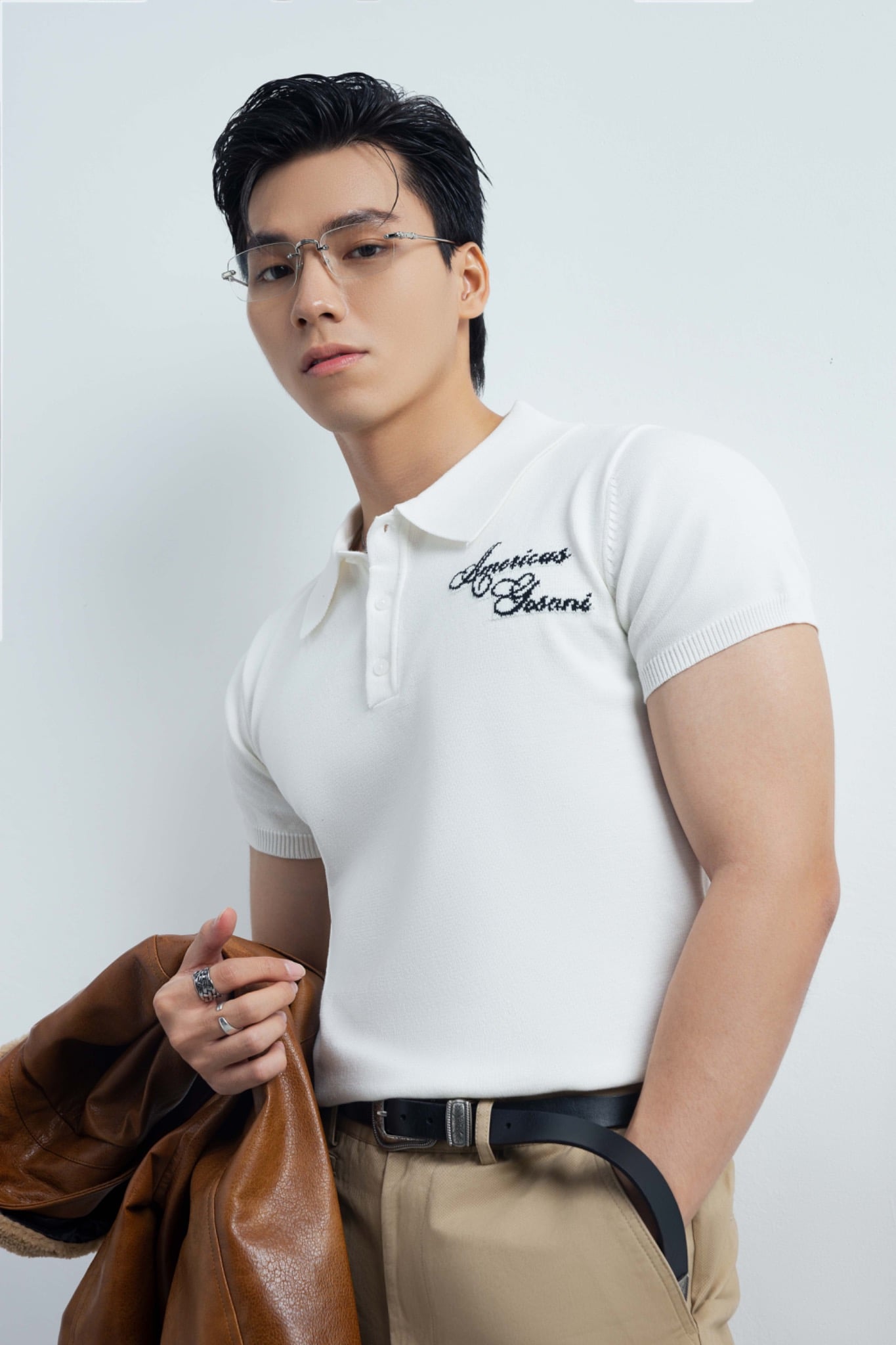 AG445 PREMIUM REGULAR FIT KNIT SHIRT - WHITE