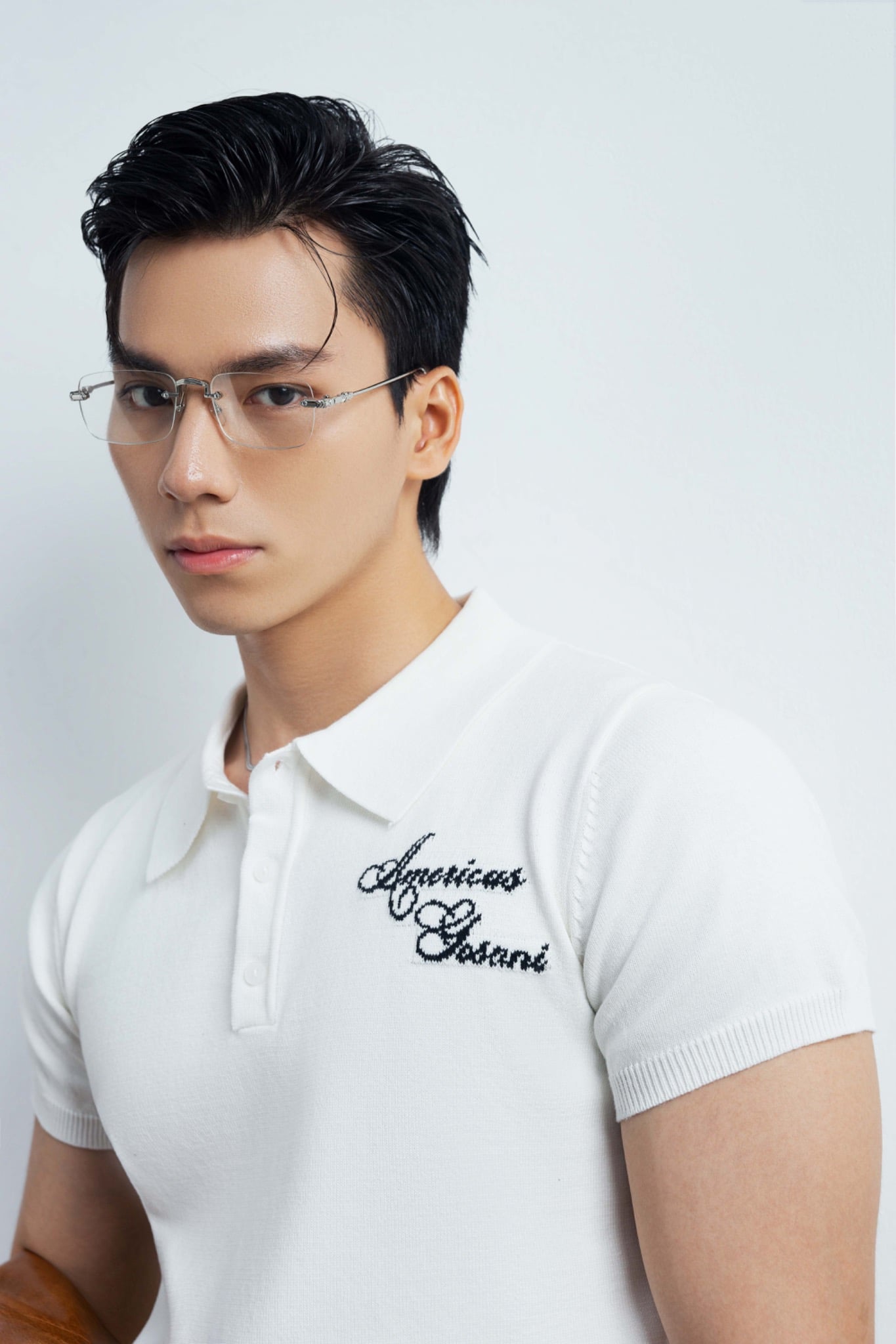 AG445 PREMIUM REGULAR FIT KNIT SHIRT - WHITE