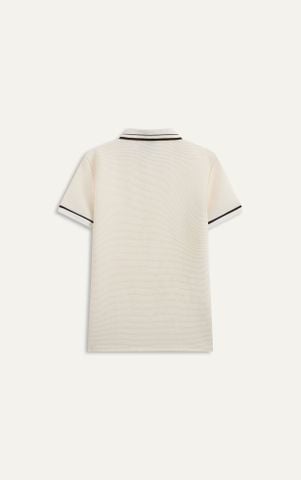 AG9007 FACTORY SLIM FIT POLO WITH CONTRAST TIPPING - OFF WHITE