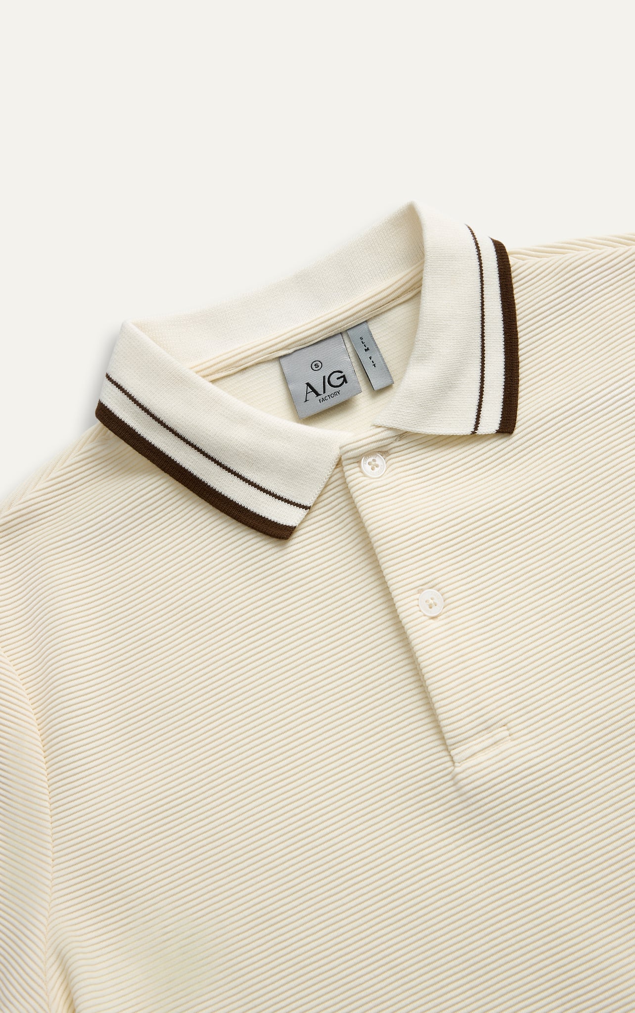 AG9007 FACTORY SLIM FIT POLO WITH CONTRAST TIPPING - OFF WHITE