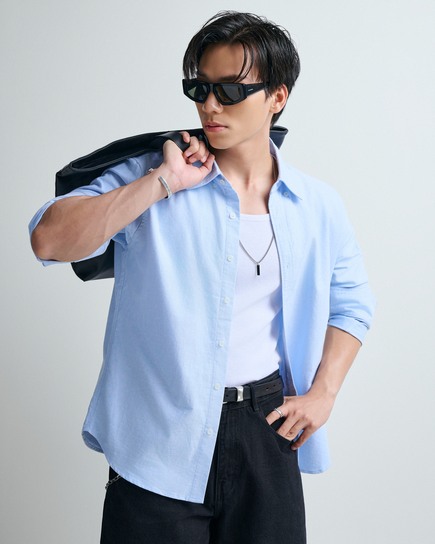 TT02 FACTORY OXFORD LOOSEFIT - LIGHT BLUE