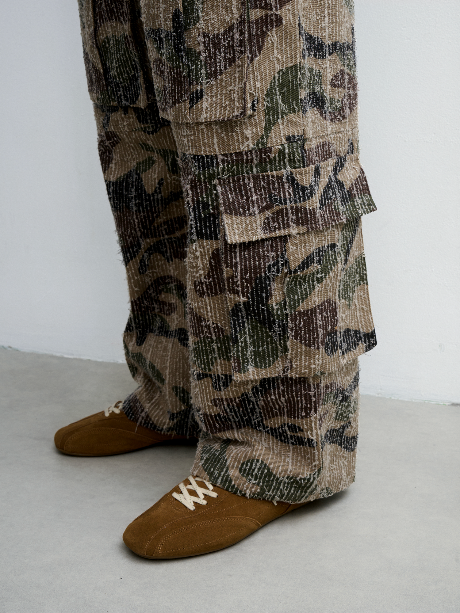 TT24 PREMIUM CAMO CARGO LOOSE FIT PANTS - BEIGE