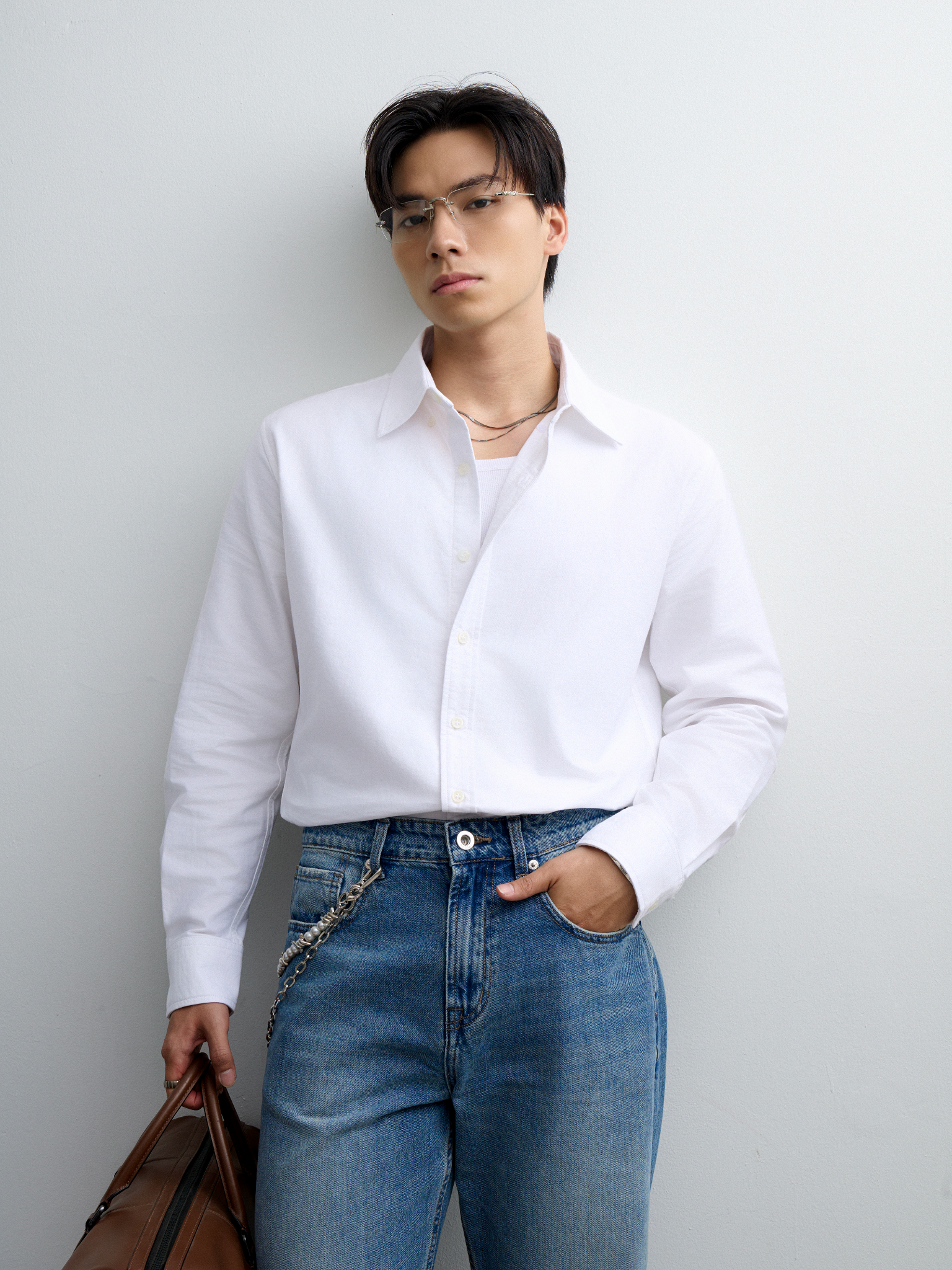 TT02 FACTORY OXFORD LOOSEFIT - WHITE