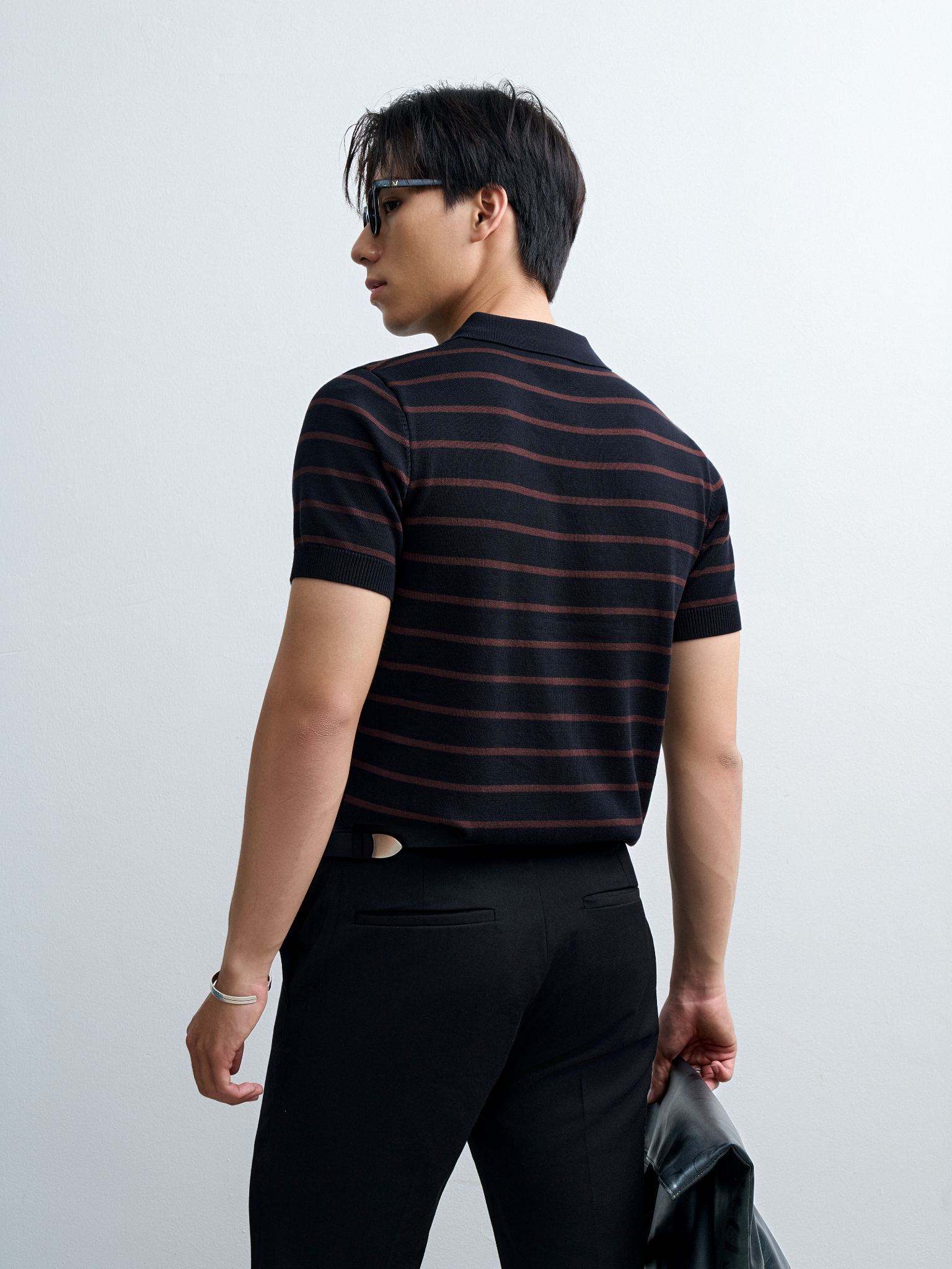 AG558 PREMIUM REGULAR FIT KNIT POLO - BLACK