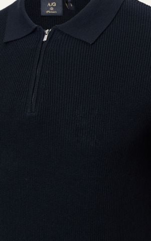 AG767 PREMIUM REGULAR FIT KNIT POLO - BLACK